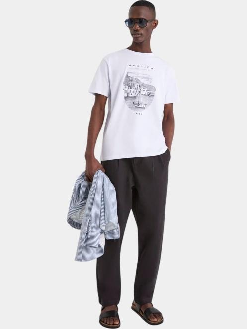 tricou cu maneci scurte pt. barbati Nautica Kanan T-Shirt alb 4