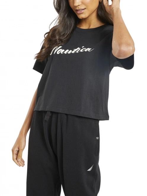 crop top pt. femei Nautica Virginia Crop T-Shirt negru 2