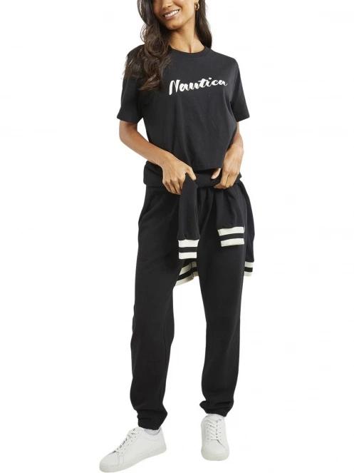 crop top pt. femei Nautica Virginia Crop T-Shirt negru 4