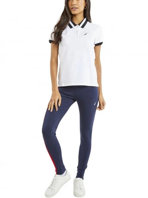 tricou cu guler pt. femei Nautica Esma Polo Shirt alb 4