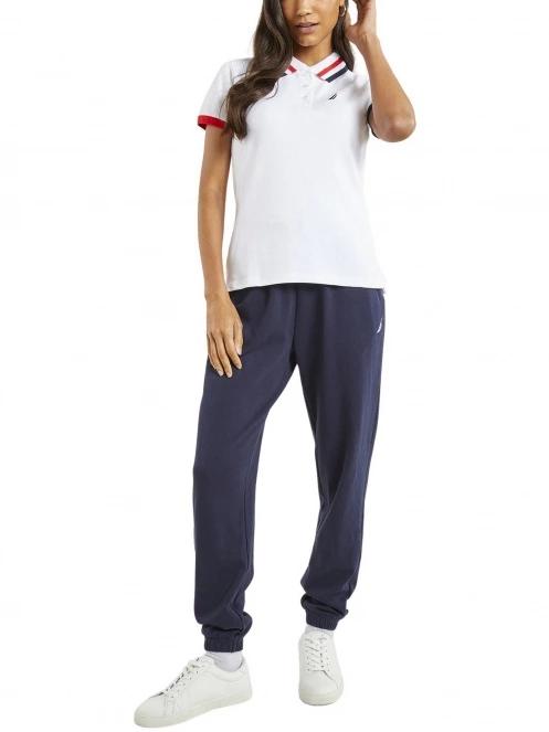tricou cu guler pt. femei Nautica Cowley Polo Shirt alb 4