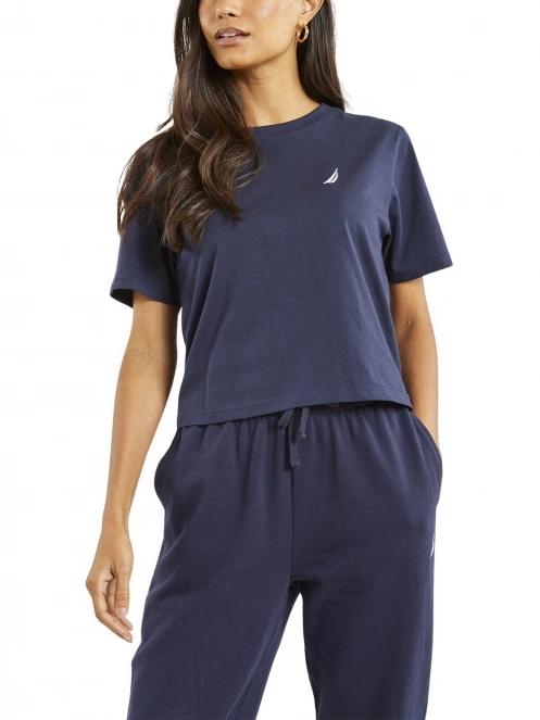 crop top pt. femei Nautica Delburn Crop T-Shirt albastru inchis 2