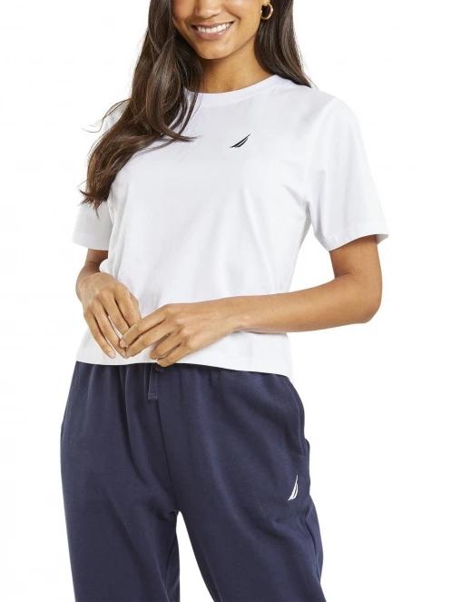 crop top pt. femei Nautica Delburn Crop T-Shirt alb 2