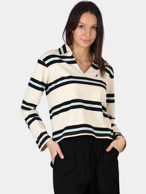 tricou cu maneci lungi si guler pt. femei Nautica Salado LS Polo Shirt nisip 5