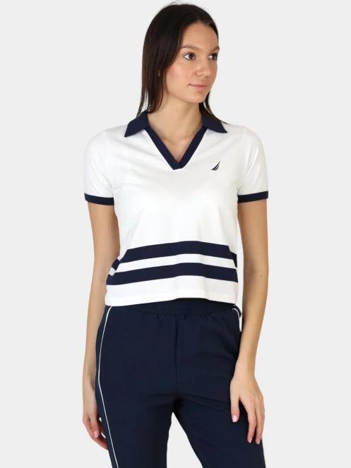 tricou cu guler pt. femei Nautica Sedum Polo Shirt alb 5