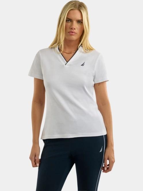 tricou cu maneci scurte pt. femei Nautica Adalynn Polo Shirt alb 2