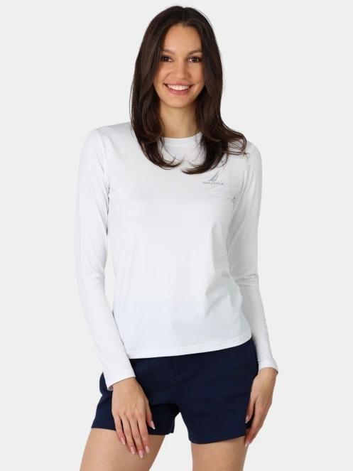 tricou cu maneci lungi pt. femei Nautica Lisa Long Sleeve T-Shirt alb 2