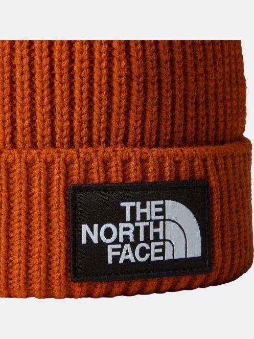 caciula cu mot The North Face Tnf Logo Box Pom Beanie portocaliu 3