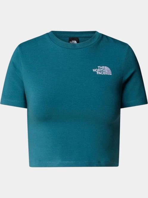 crop top pt. femei The North Face W Ss Essential Cropped Slim Tee albastru 5