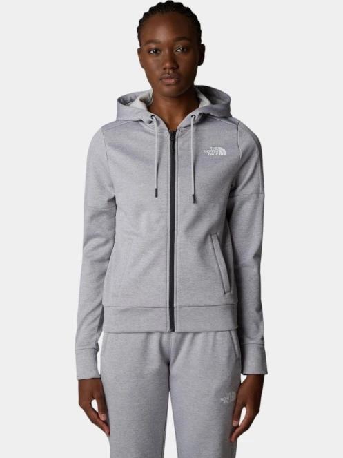 pulover cu gluga pt. femei The North Face W Reaxion Fleece F/Z Hoodie gri 2