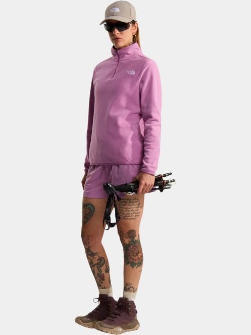 pulover polar pt. femei The North Face W Glacier Fleece 1/4 Zip Jacket magenta 5