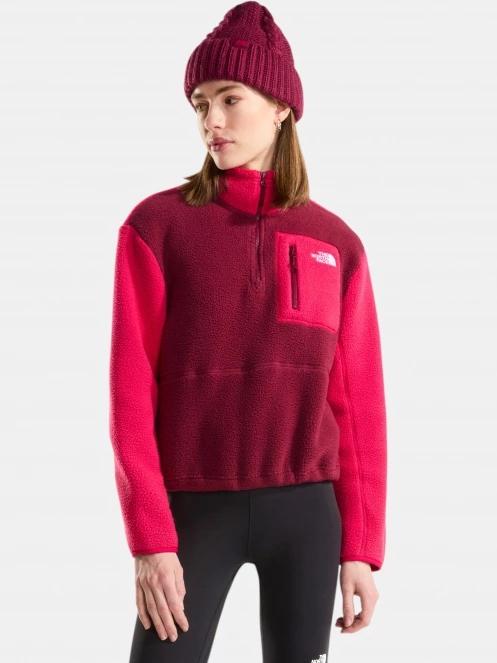 pulover polar pt. femei The North Face W Yumiori 1/4 Zip bordo 2