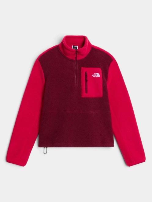 pulover polar pt. femei The North Face W Yumiori 1/4 Zip bordo 5