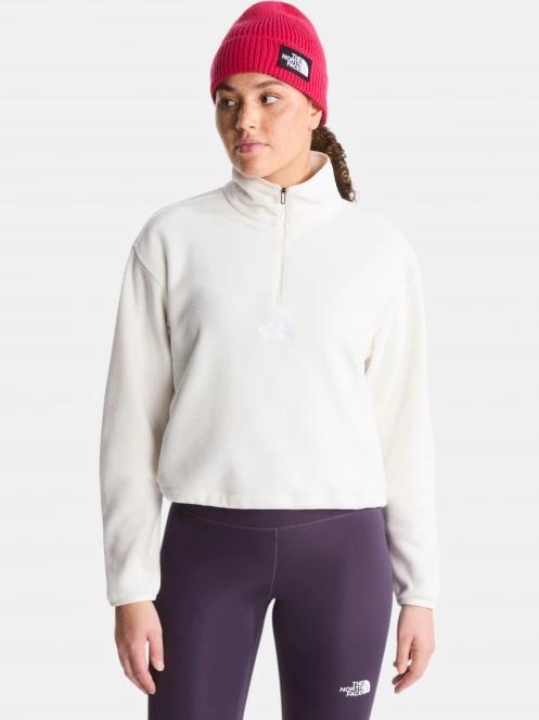 pulover polar pt. femei The North Face W Novelty Logo Glacier 1/4 Zip alb 2