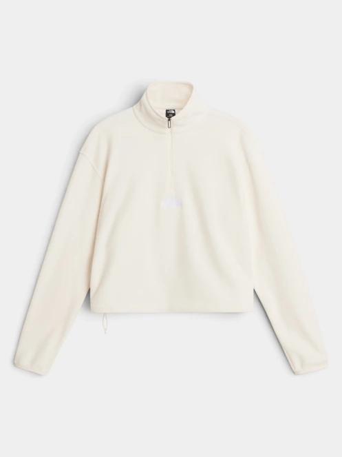 pulover polar pt. femei The North Face W Novelty Logo Glacier 1/4 Zip alb 5