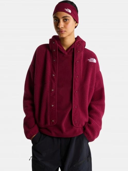 pulover polar pt. femei The North Face W Cragmont Snap Front Fleece Jacket bordo 4