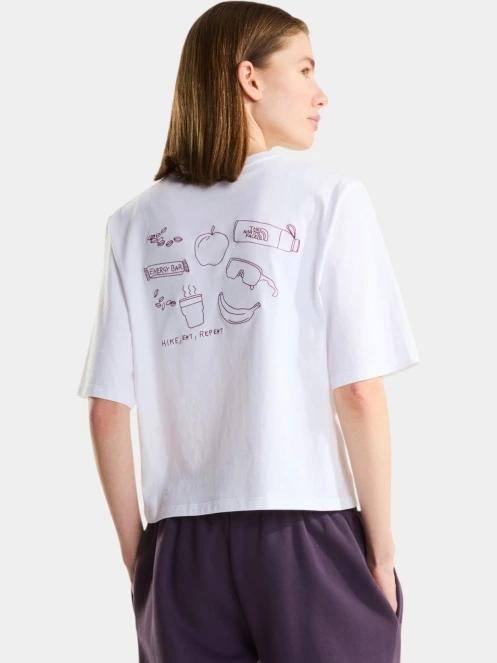 tricou cu maneci scurte pt. femei The North Face W Hike Picnic Boxy Ss Tee-Graphic alb 3