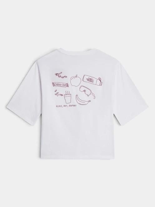 tricou cu maneci scurte pt. femei The North Face W Hike Picnic Boxy Ss Tee-Graphic alb 6