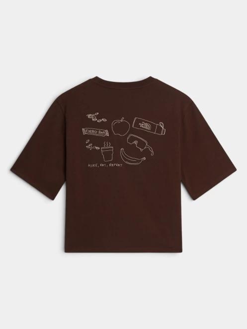 tricou cu maneci scurte pt. femei The North Face W Hike Picnic Boxy Ss Tee-Graphic maro 6
