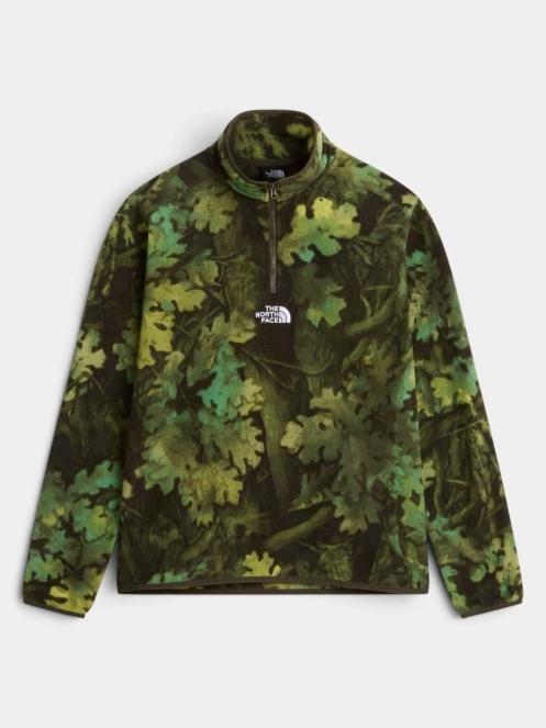pulover polar pt. barbati The North Face M Novelty Logo Glacier 1/4 Zip - Print verde 5