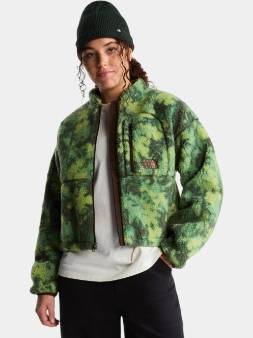 pulover polar pt. femei The North Face W Extreme Pile 2 Fz Jacket -Print verde 3