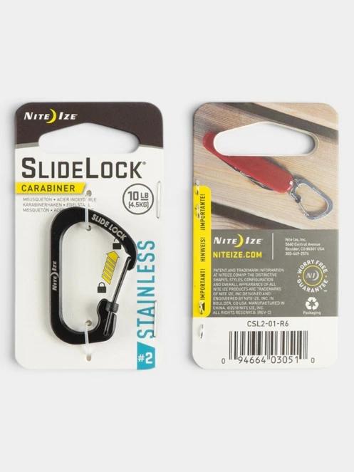 carabiniera Niteize SlideLock® Carabiner Stainless Steel #2 negru 4