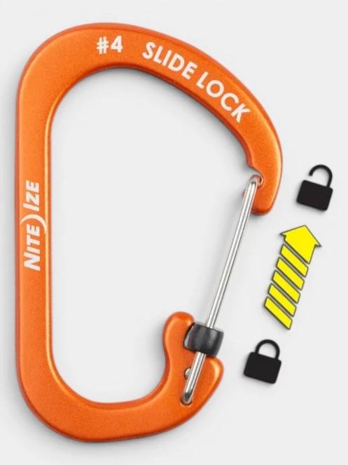 carabiniera Niteize SlideLock® Carabiner Aluminum #4 portocaliu 2