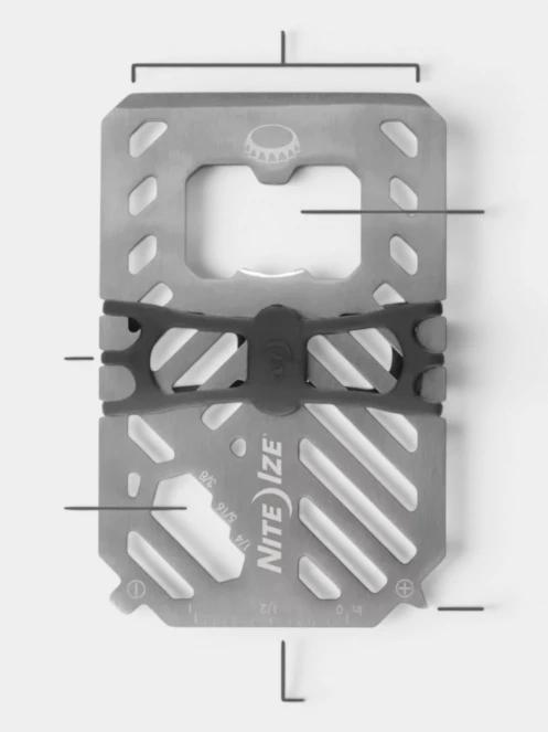 portmoneu si portmanuscris Niteize Financial Tool® Multi Tool Wallet gri 3