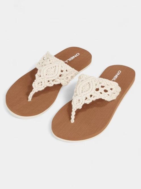 papuci flip flop pt. femei O'Neill Ditsy Crochet Sandals alb 2
