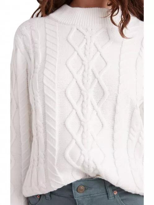 pulover tricotat pt. femei O'Neill Cable Knit Pullover alb 4