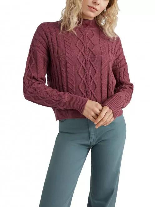 pulover tricotat pt. femei O'Neill Cable Knit Pullover violet 2
