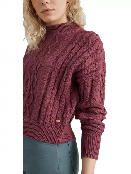 pulover tricotat pt. femei O'Neill Cable Knit Pullover violet 4