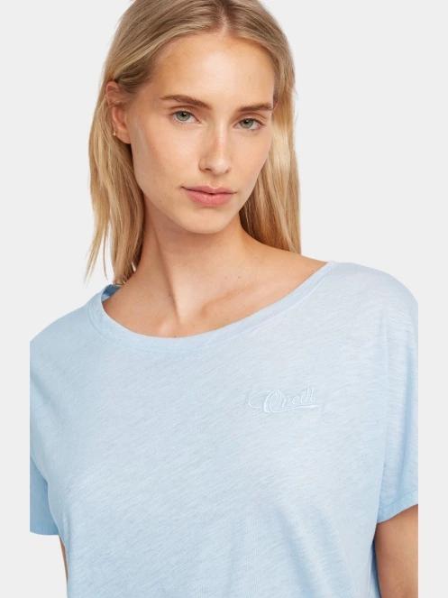 tricou cu maneci scurte pt. femei O'Neill Essentials O'Neill Script Scoop Neck T-Shirt albastru deschis 5