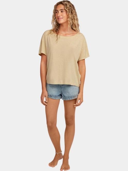 tricou cu maneci scurte pt. femei O'Neill Essentials O'Neill Script Scoop Neck T-Shirt nisip 4