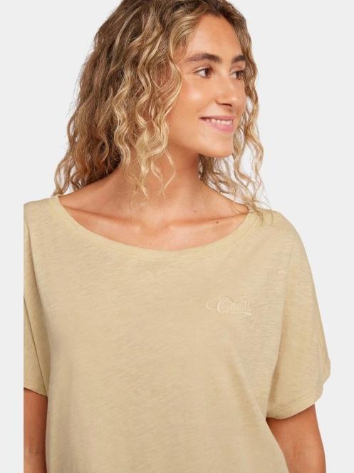 tricou cu maneci scurte pt. femei O'Neill Essentials O'Neill Script Scoop Neck T-Shirt nisip 5