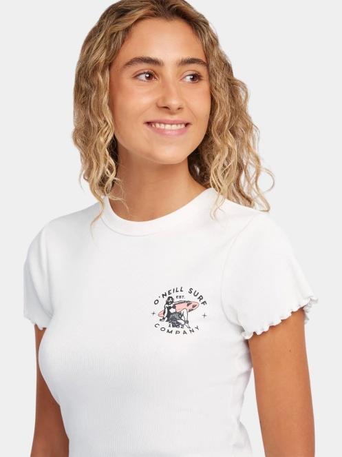 tricou cu maneci scurte pt. femei O'Neill O'Neill Rib T-Shirt alb 5