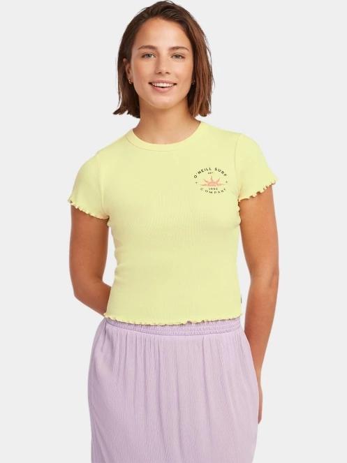 tricou cu maneci scurte pt. femei O'Neill O'Neill Rib T-Shirt galben 2