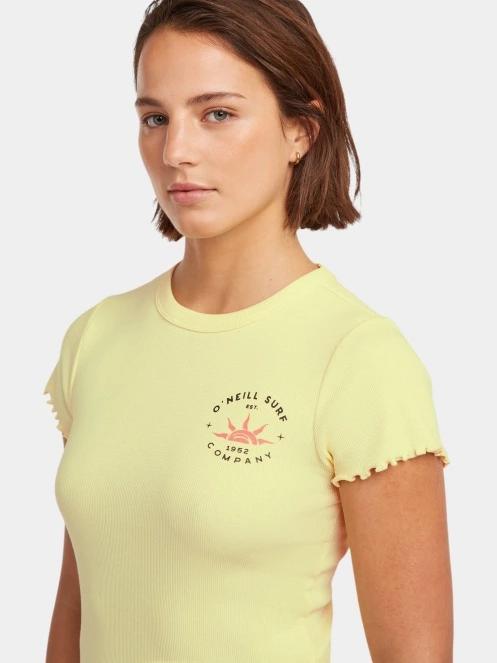tricou cu maneci scurte pt. femei O'Neill O'Neill Rib T-Shirt galben 5