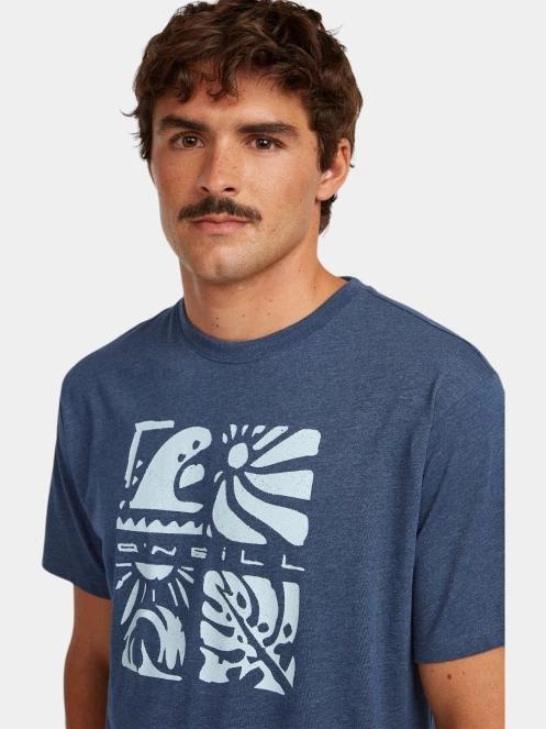 tricou cu maneci scurte pt. barbati O'Neill O'Neill Melange Front Print T-Shirt albastru inchis 5