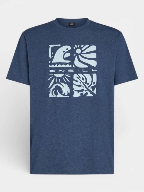 tricou cu maneci scurte pt. barbati O'Neill O'Neill Melange Front Print T-Shirt albastru inchis 6