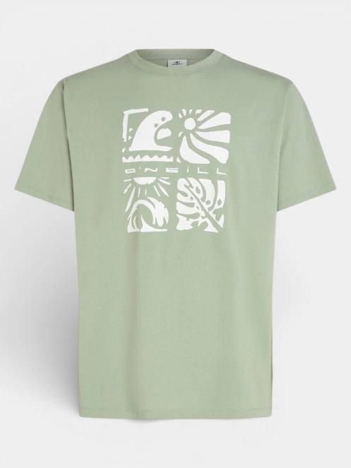 tricou cu maneci scurte pt. barbati O'Neill O'Neill Melange Front Print T-Shirt verde deschis 6