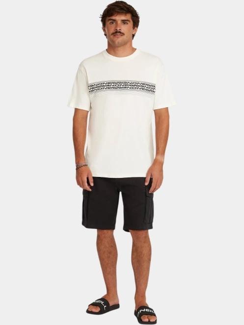 tricou cu maneci scurte pt. barbati O'Neill O'Neill Logo Stripe T-Shirt alb 4
