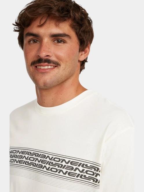 tricou cu maneci scurte pt. barbati O'Neill O'Neill Logo Stripe T-Shirt alb 5