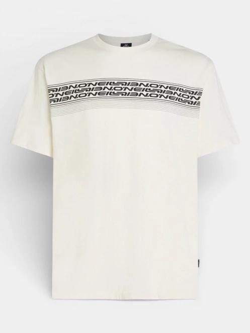 tricou cu maneci scurte pt. barbati O'Neill O'Neill Logo Stripe T-Shirt alb 6