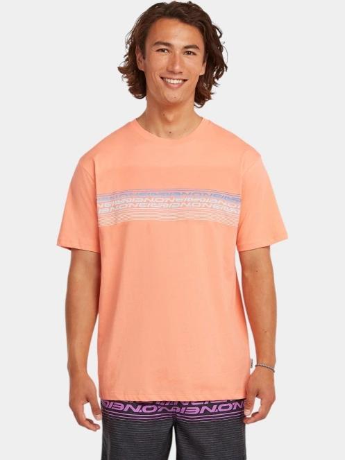 tricou cu maneci scurte pt. barbati O'Neill O'Neill Logo Stripe T-Shirt portocaliu 2