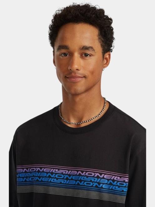 tricou cu maneci scurte pt. barbati O'Neill O'Neill Logo Stripe T-Shirt negru 5