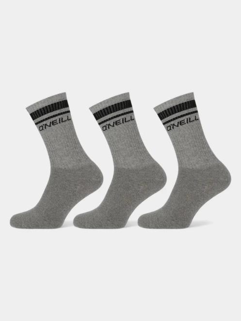 sosete sub glezna O'Neill O'Neill Unisex Sport Socks Stripe 3-Pack gri 2