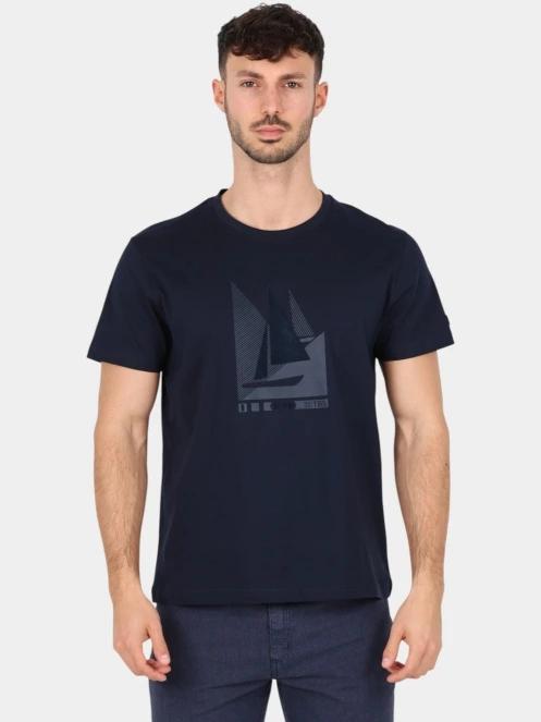 tricou cu maneci scurte pt. barbati TBS Omaritee albastru inchis 2