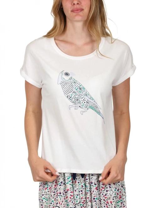 tricou cu maneci scurte pt. femei TBS Paulitee alb 2