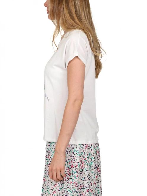 tricou cu maneci scurte pt. femei TBS Paulitee alb 3